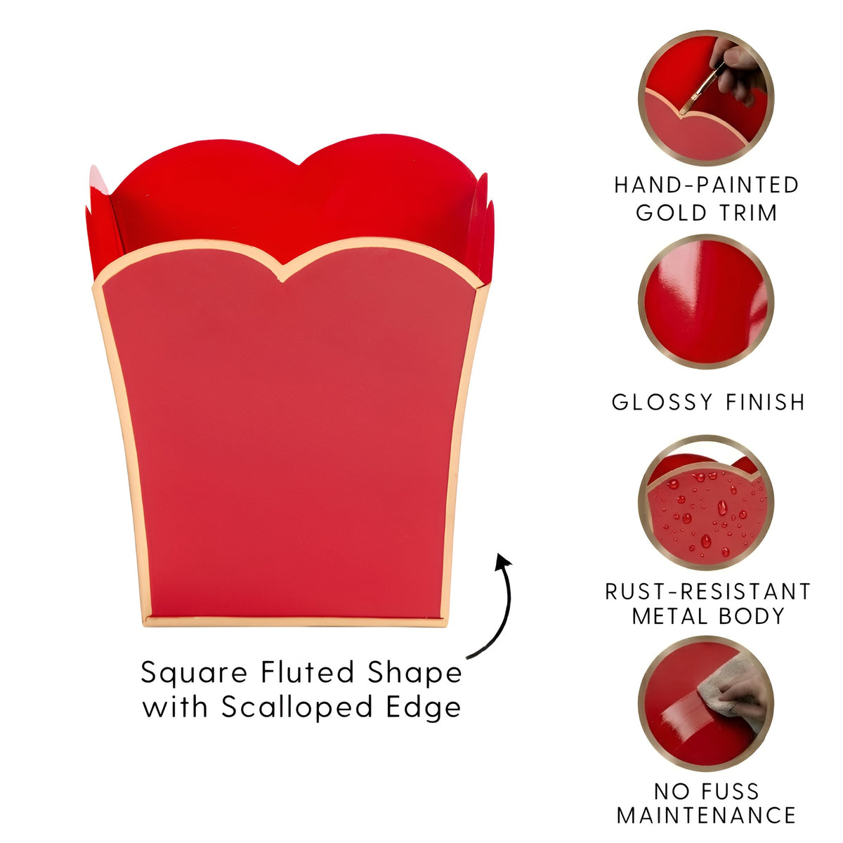 Gracie Scarlett Square Cachepot Planter