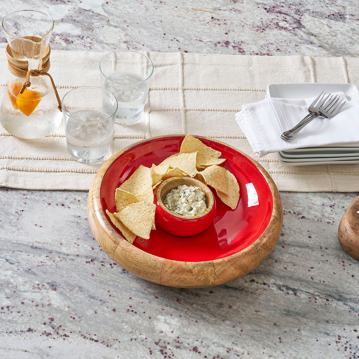 Gracie Chip & Dip Set - Red - Avail 11/21