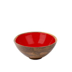 Gracie Salad Bowl - Mango Wood & Red Enamel - Avail 11/21