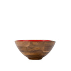 Gracie Salad Bowl - Mango Wood & Red Enamel - Avail 11/21