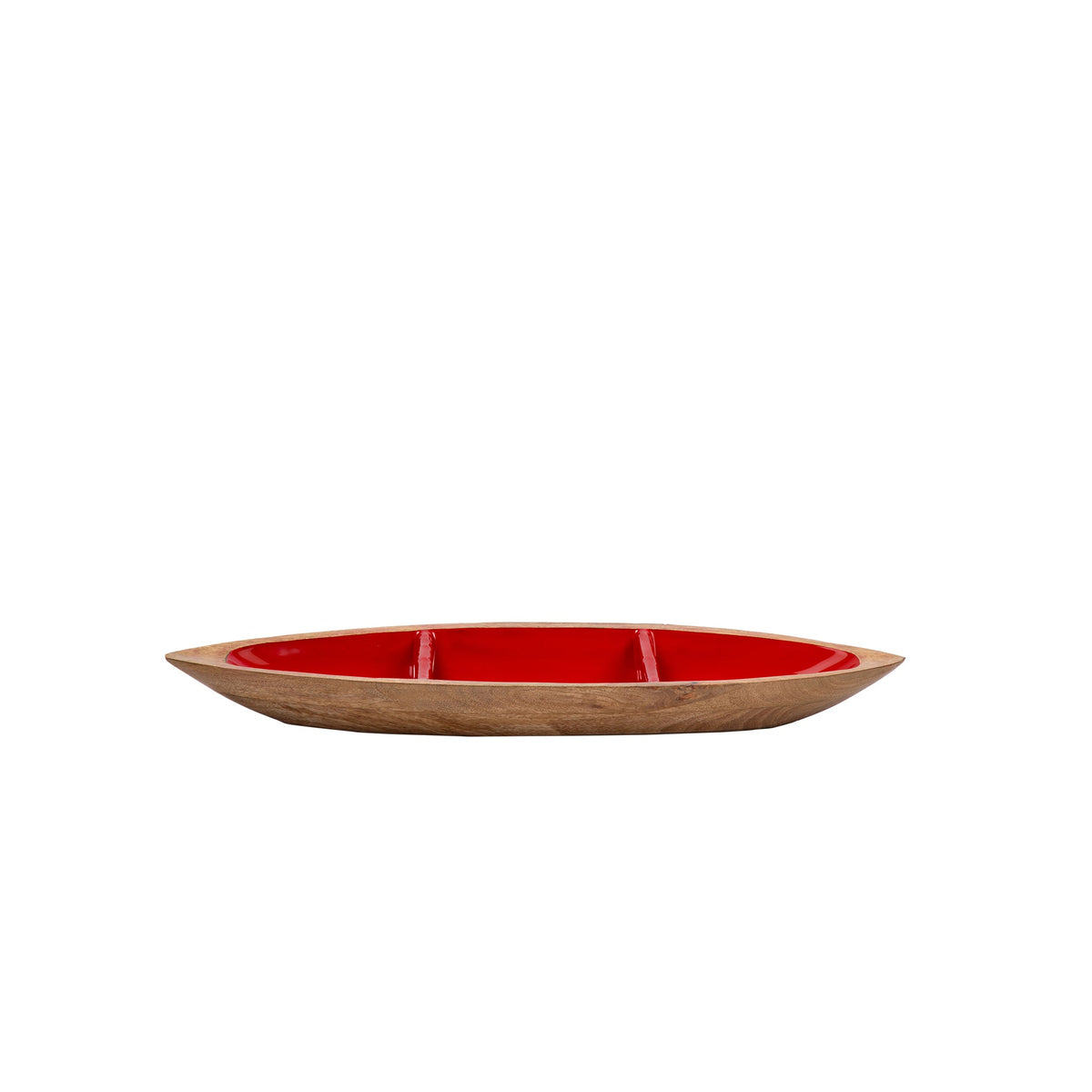 Gracie Statement Platter - Mango Wood & Red Enamel - Avail 11/21