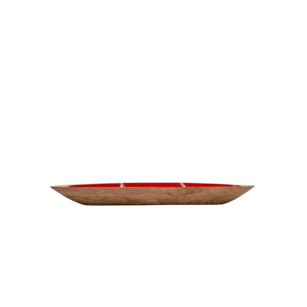 Gracie Statement Platter - Mango Wood & Red Enamel - Avail 11/21
