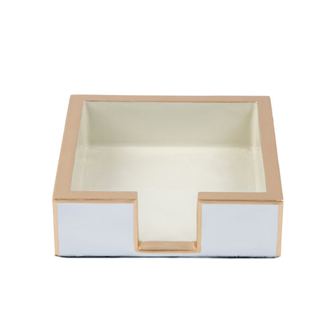 Gracie Enameled Color Block Amelia Cocktail Tray - Taupe & White - Avail 11/27