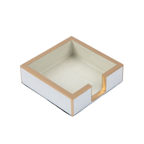 Gracie Enameled Color Block Amelia Cocktail Tray - Taupe & White - Avail 11/27