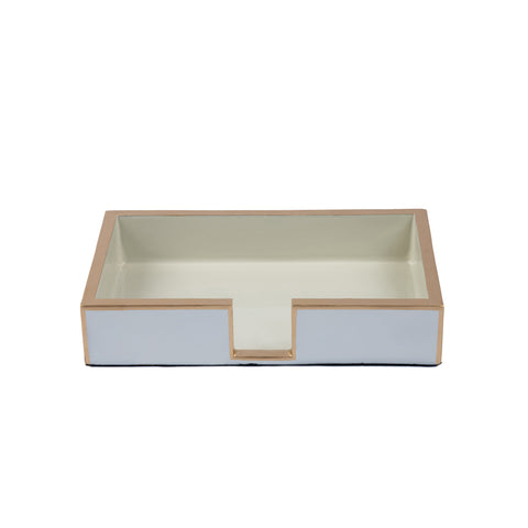 Gracie Enameled Color Block Amelia Guest Towel Tray - Taupe & White - Avail 11/27