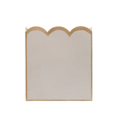 Taupe and White Modern Bathroom Trash Can, Wastebasket, Dustbin for Bedroom, Home Office, Vanity - Rectangle without Lid
