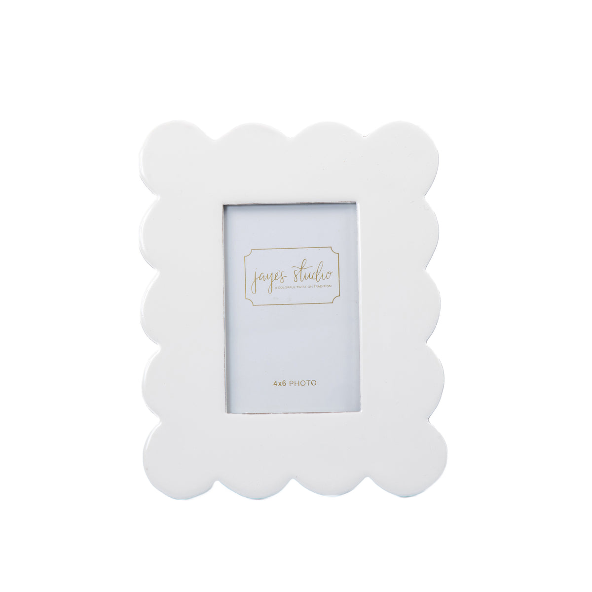 Gracie Scalloped Photo Frame - White - Avail 09/24