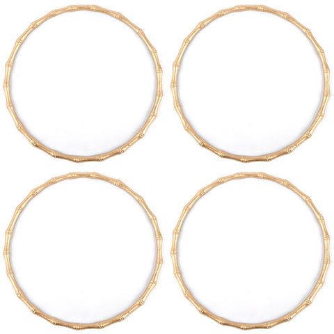 Gracie Round Bamboo Chargettes (4pk) White
