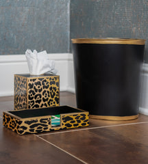 Mattie Black Oval Metal Garbage Can, Wastebasket, Bathroom Trash Can for Home Office, Bedroom, Vanity - Oval without Lid - Avail 08/24