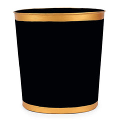 Mattie Black Oval Metal Garbage Can, Wastebasket, Bathroom Trash Can for Home Office, Bedroom, Vanity - Oval without Lid - Avail 08/24