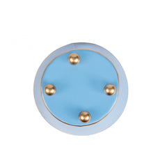Mattie Cornflower Blue Round Metal Cachepot Planter For Bedroom, Office, Kitchen, Living Room