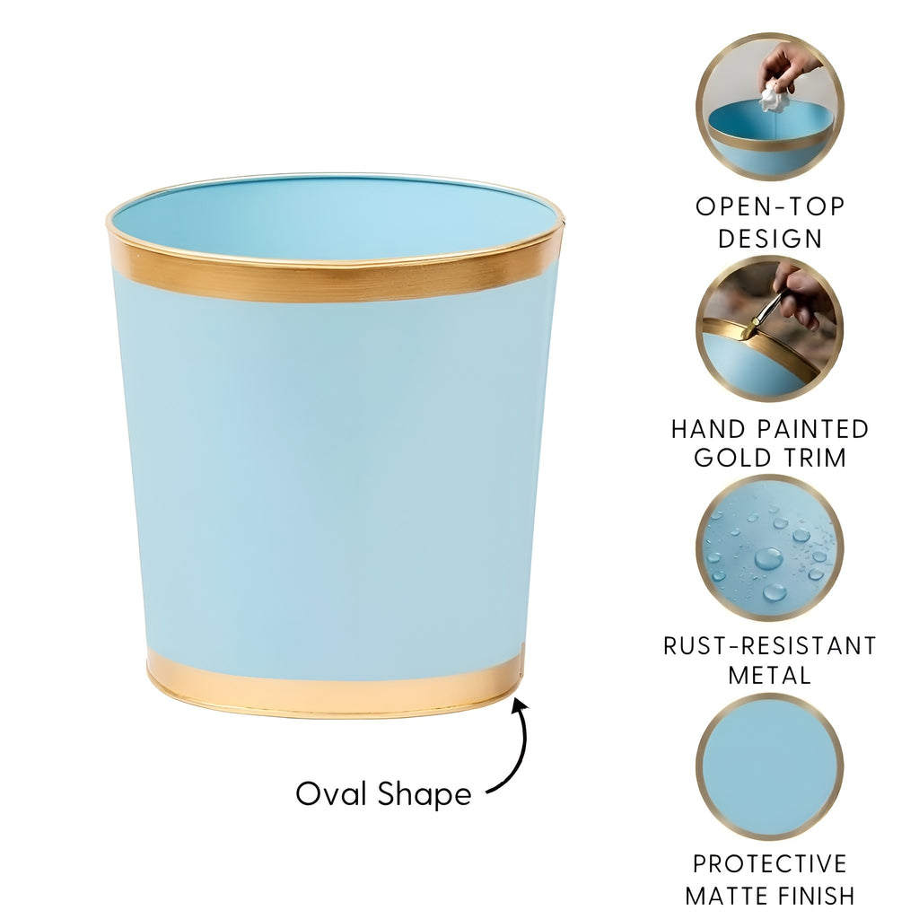 Mattie Oval Wastebasket - Cool Blue - Avail 10/01