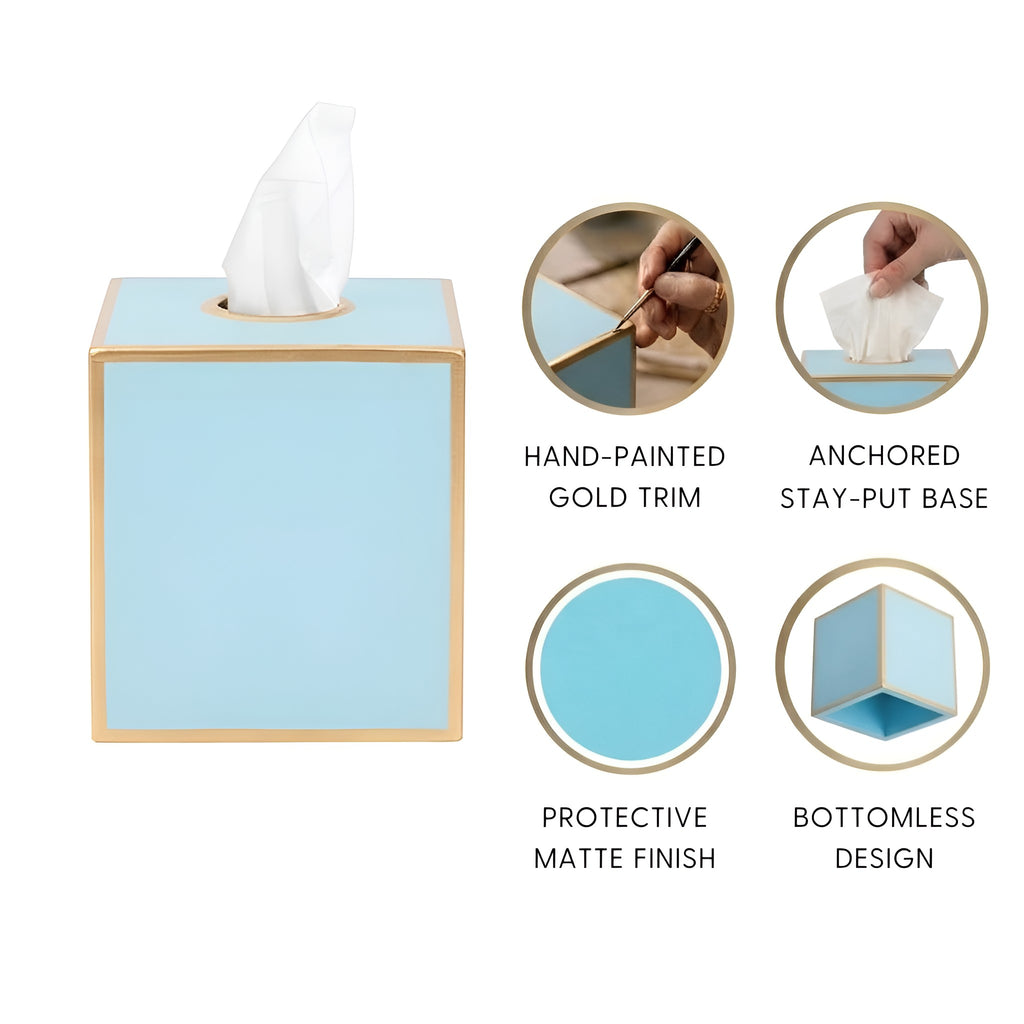 Mattie Square Tissue Box Cover - Cool Blue - Avail 10/01