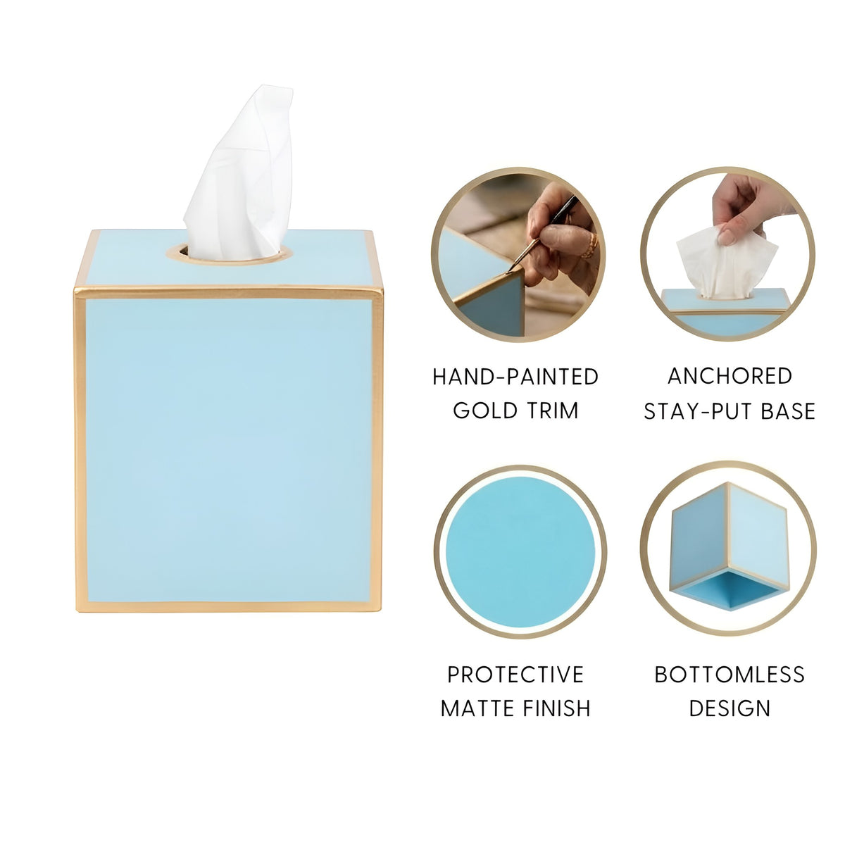 Mattie Square Tissue Box Cover - Cool Blue - Avail 10/01