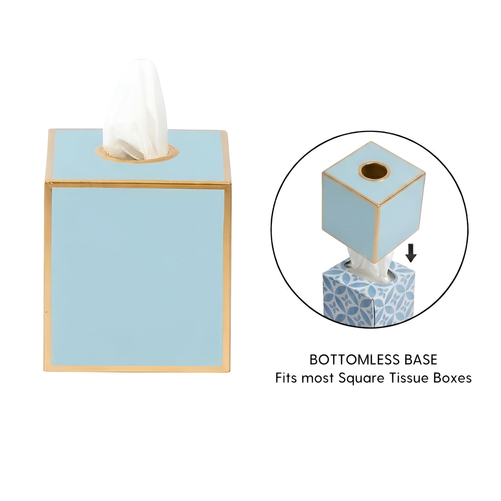 Mattie Square Tissue Box Cover - Cool Blue - Avail 10/01