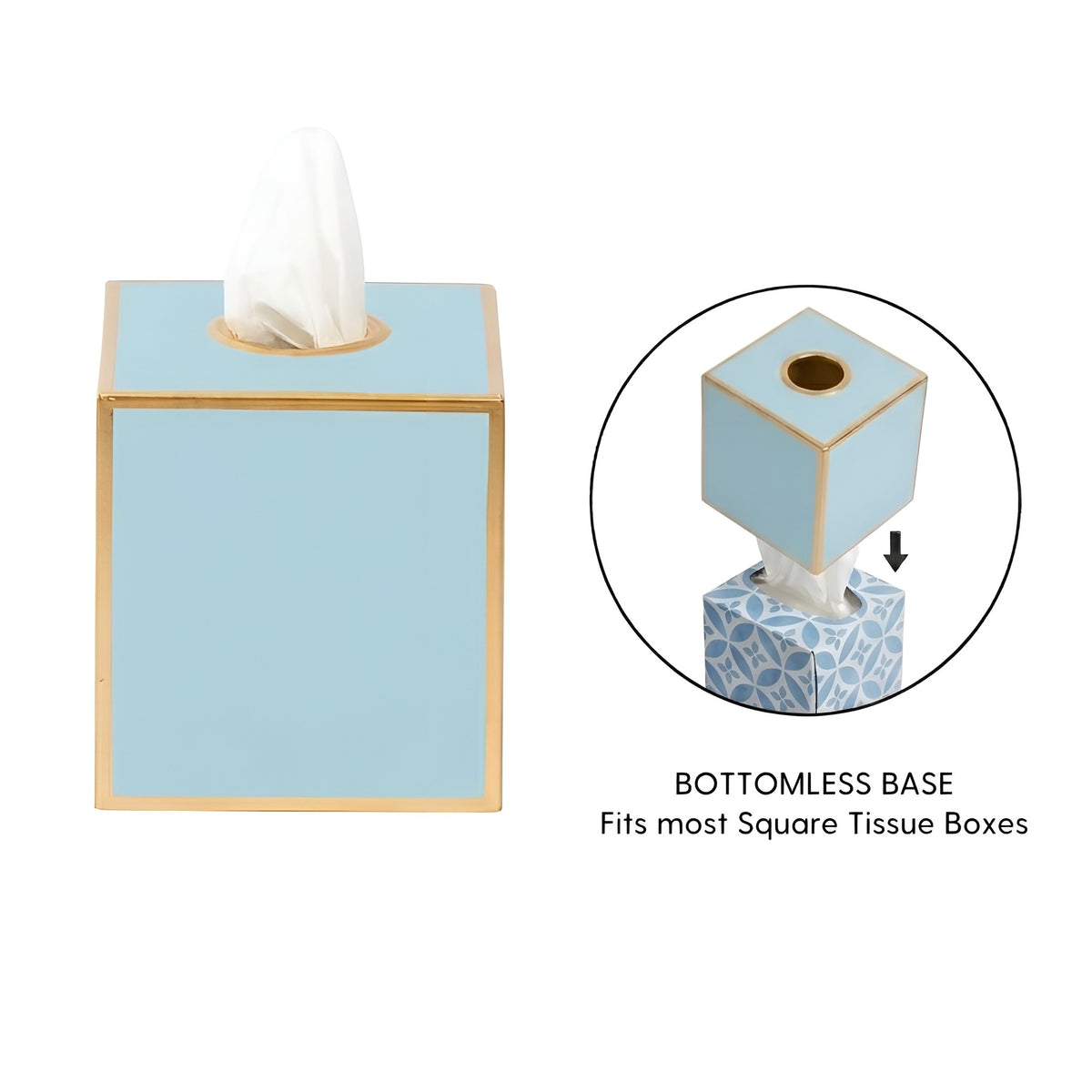 Mattie Square Tissue Box Cover - Cool Blue - Avail 10/01