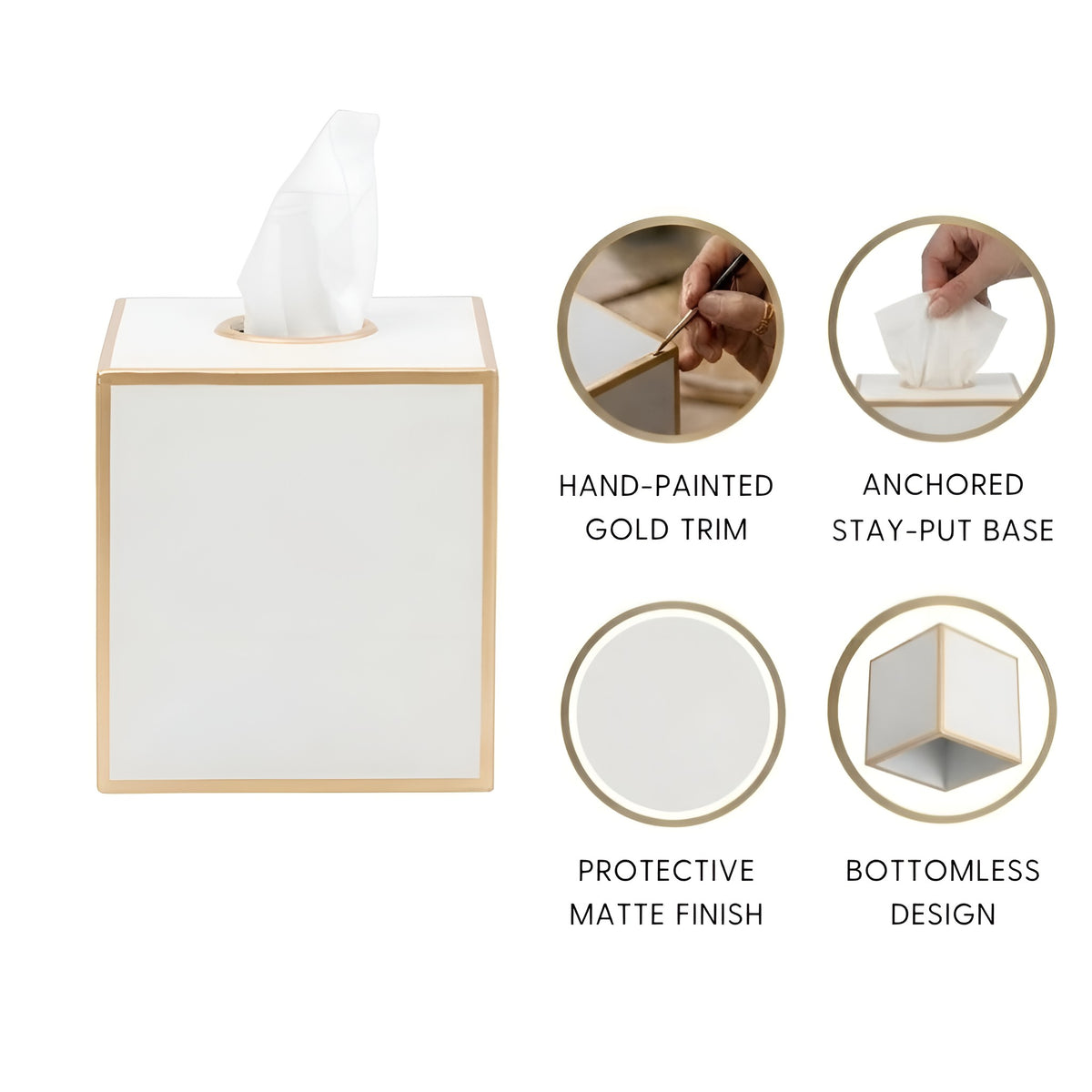 Mattie Square Tissue Box Cover - Avail 10/10