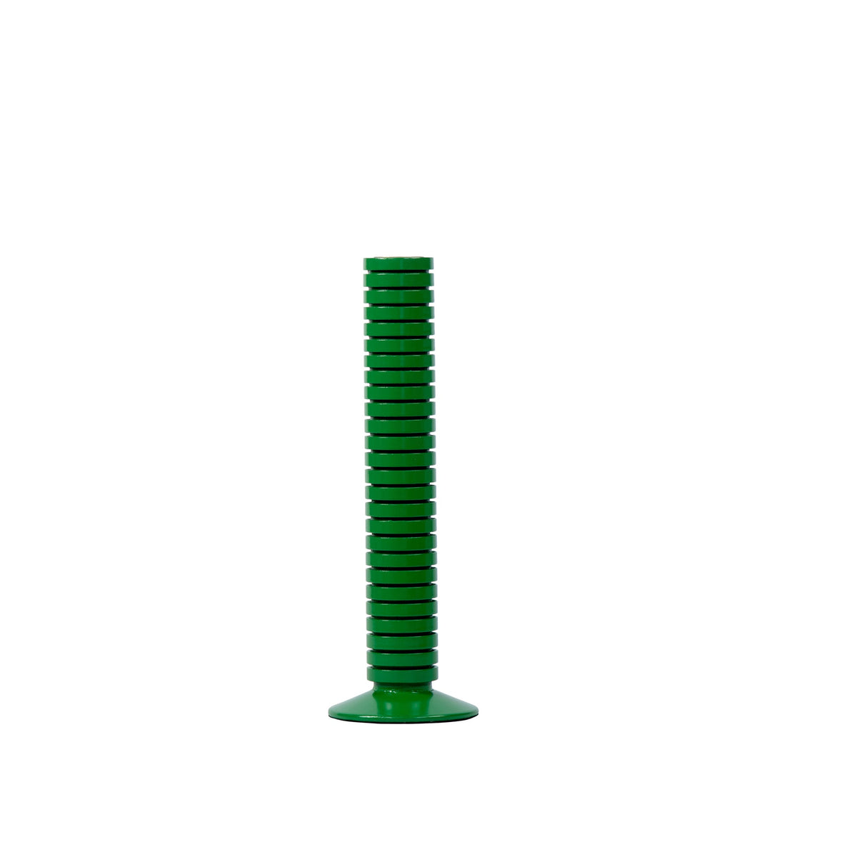 Mattie Medium Ribbed Taper Candle Holder 11" - Green - Avail 11/21