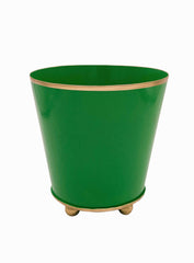 Mattie Holiday Green Round Metal Cachepot For Bedroom, Office, Kitchen, Living Room
