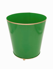 Mattie Holiday Green Round Metal Cachepot For Bedroom, Office, Kitchen, Living Room