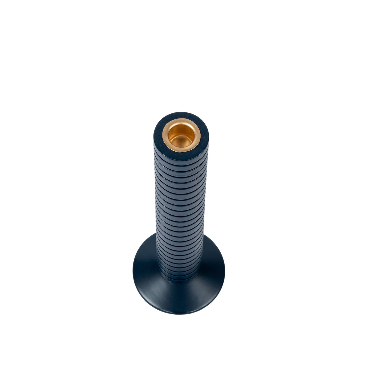 Mattie Medium Ribbed Taper Candle Holder 11" - Indigo Blue - Avail 11/21