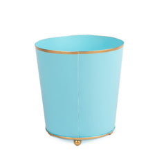 Mattie Light Blue Round Metal Cachepot For Bedroom, Office, Kitchen, Living Room