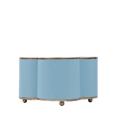 Mattie Light Blue Quatrefoil Metal Cachepot Planter For Bedroom, Office, Kitchen and Living Room
