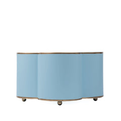 Mattie Light Blue Quatrefoil Metal Cachepot Planter For Bedroom, Office, Kitchen and Living Room