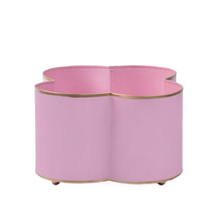 Mattie Light Pink Quatrefoil Metal Cachepot Planter For Bedroom, Office, Kitchen and Living Room