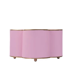 Mattie Light Pink Quatrefoil Metal Cachepot Planter For Bedroom, Office, Kitchen and Living Room
