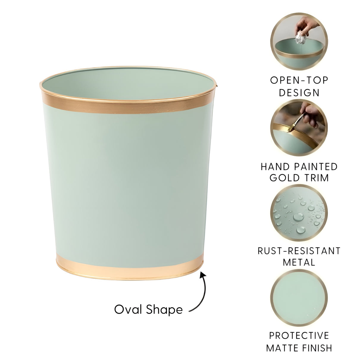 Mattie Oval Wastebasket - Oyster Bay - Avail 11/21