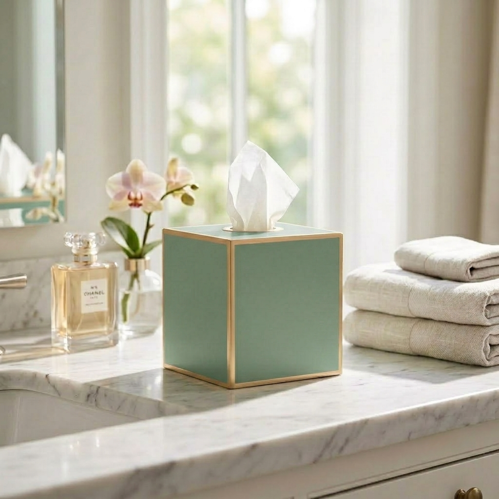 Mattie Square Tissue Box Cover - Oyster Bay - Avail 11/21