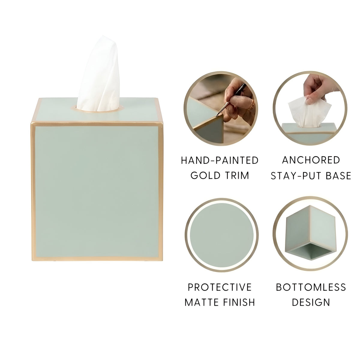 Mattie Square Tissue Box Cover - Oyster Bay - Avail 11/21