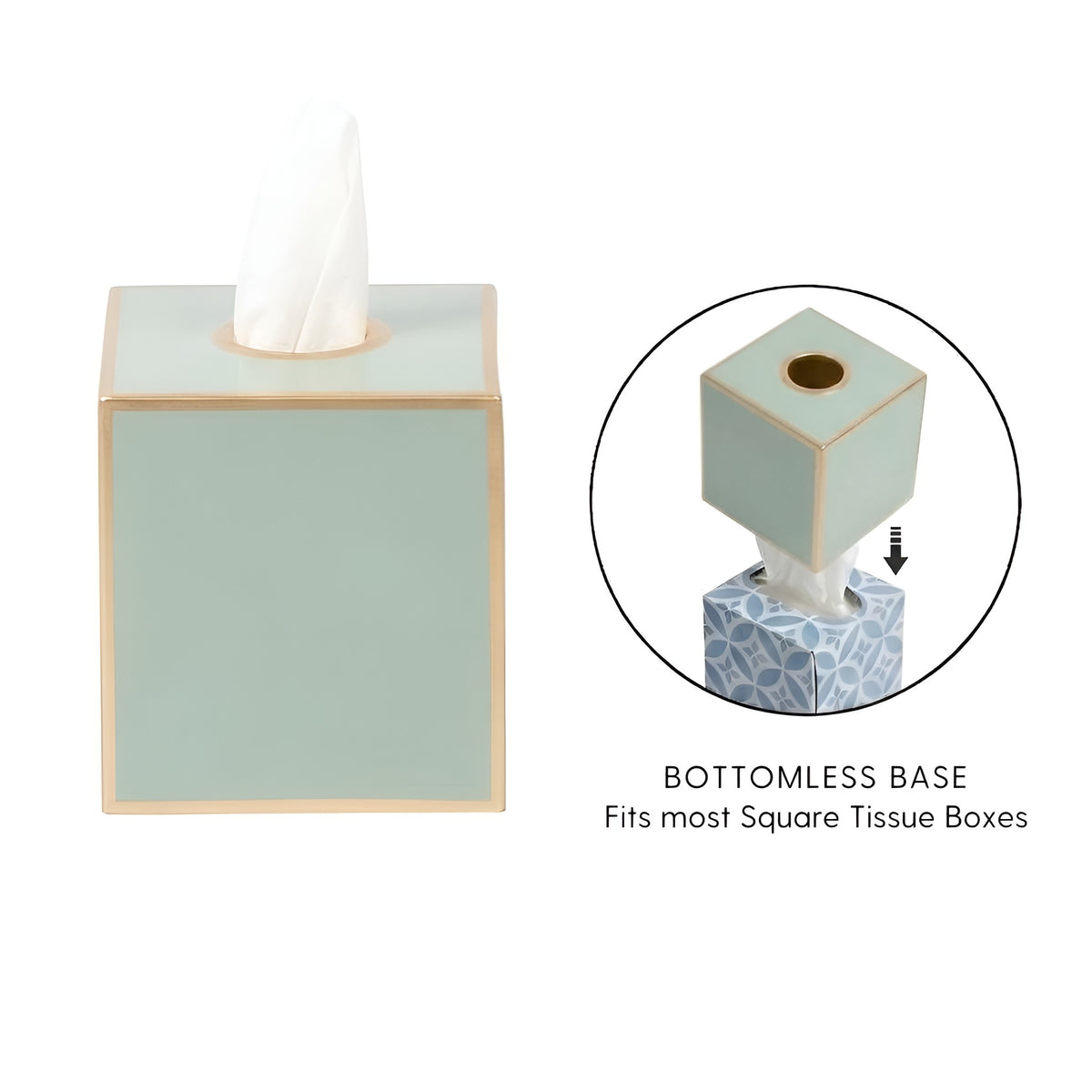 Mattie Square Tissue Box Cover - Oyster Bay - Avail 11/21