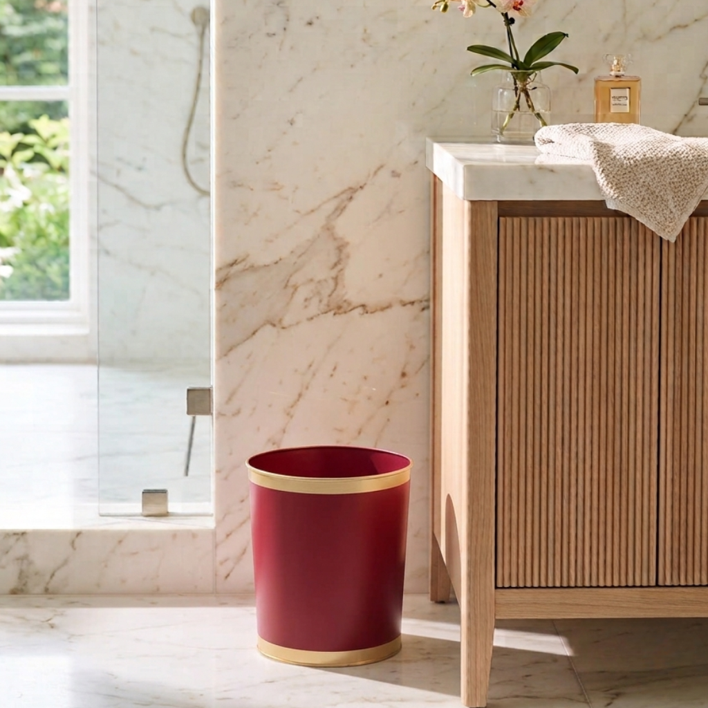 Mattie Oval Wastebasket - Oxblood Red - Avail 11/21