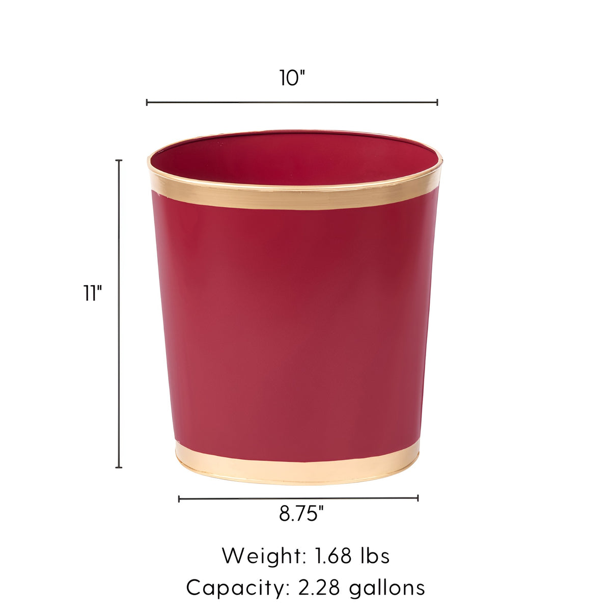 Mattie Oval Wastebasket - Oxblood Red - Avail 11/21