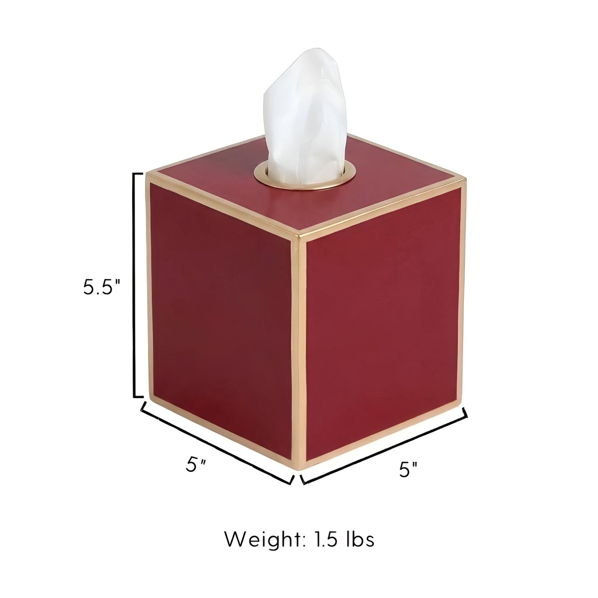 Mattie Square Tissue Box Cover - Oxblood Red - Avail 11/21