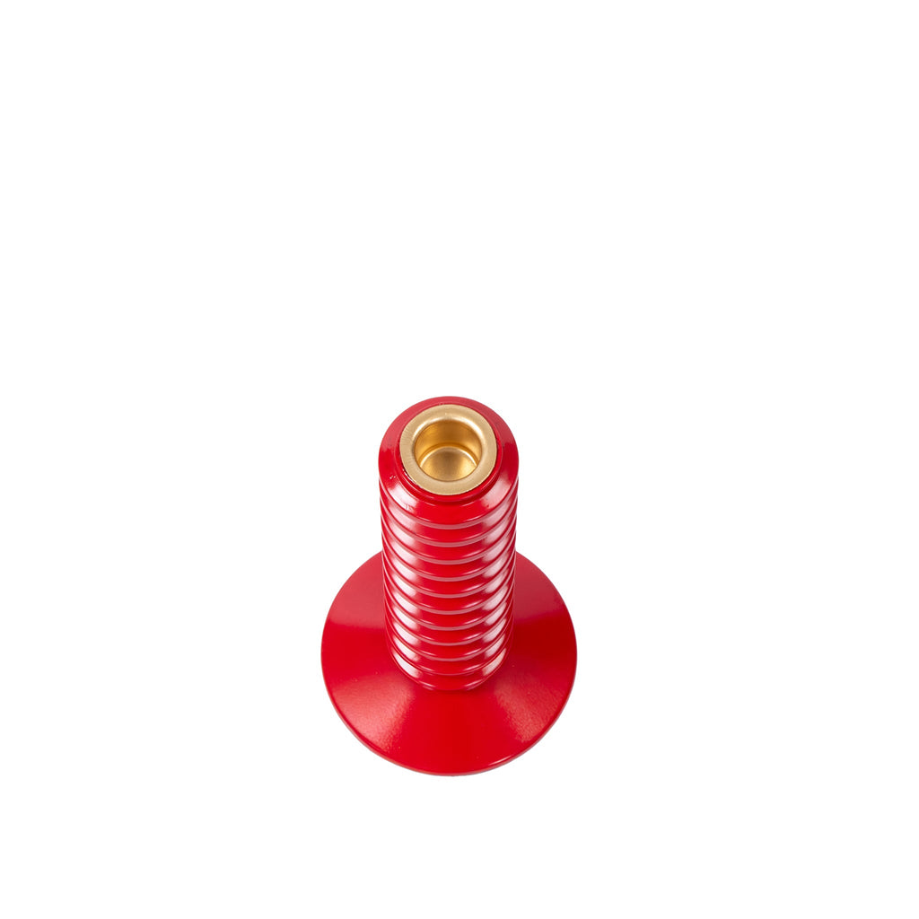 Mattie Short Spiral Taper Candle Holder - 9" - Red - Avail 11/21
