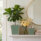Mattie Scarlett Square Cachepot Planter Rockwood Sash Green - Avail 11/21
