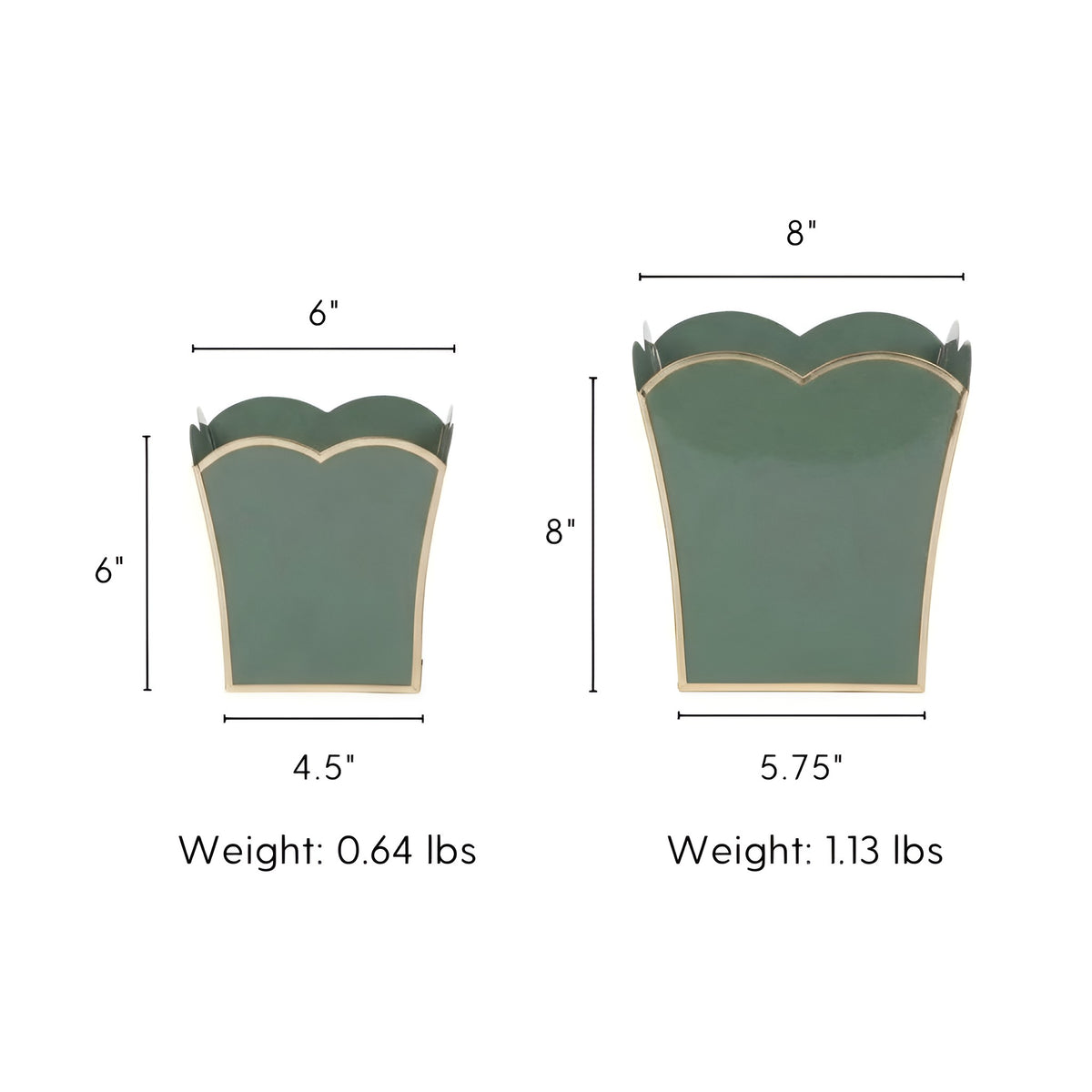 Mattie Scarlett Square Cachepot Planter Rockwood Sash Green - Avail 11/21