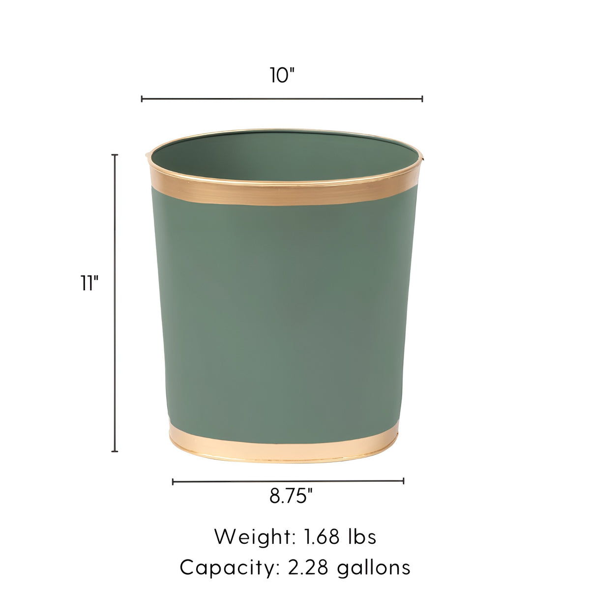 Mattie Oval Wastebasket - Rockwood Sash Green - Avail 11/21