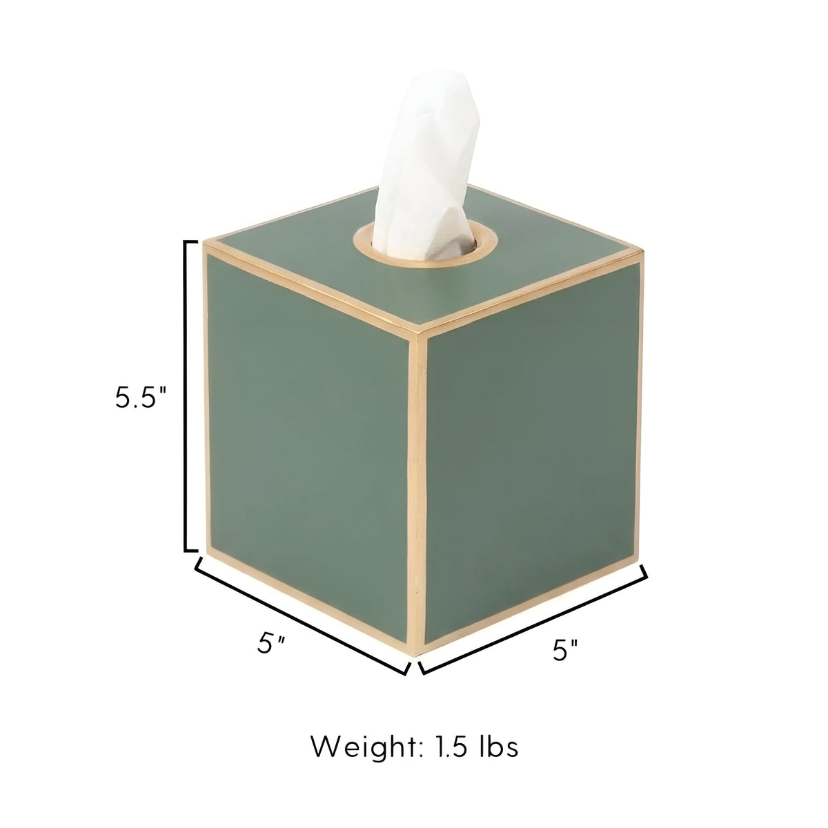 Mattie Square Tissue Box Cover - Rockwood Sash Green - Avail 11/21