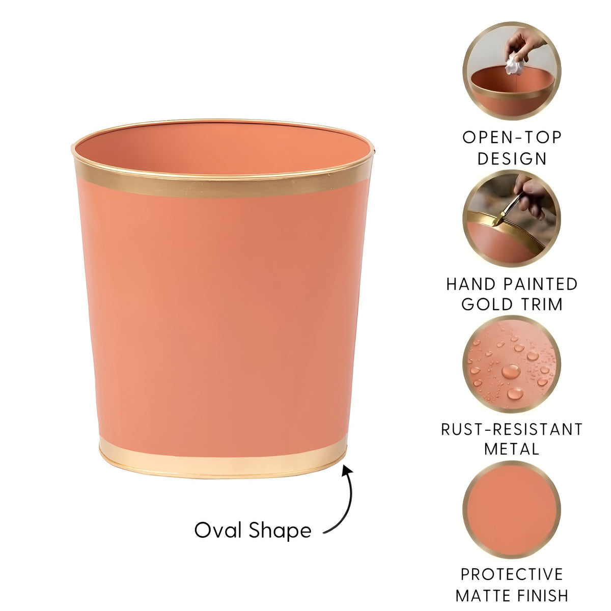 Mattie Oval Wastebasket - Pennywise Terracotta - Avail 11/21