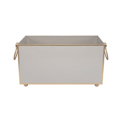 Mattie Taupe Rectangular Metal Cachepot Planter for Bedroom, Office, Kitchen or Living Room