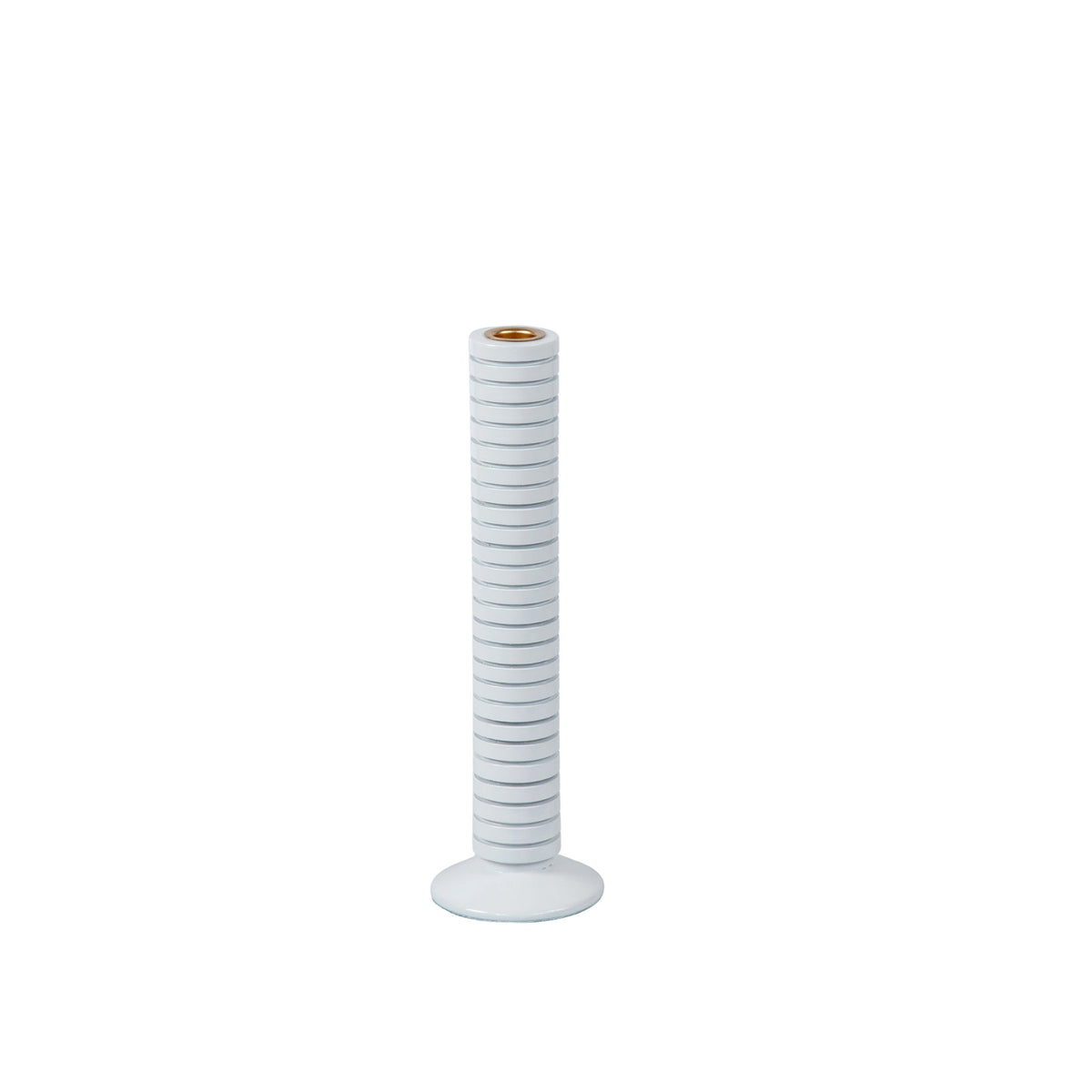 Mattie Medium Ribbed Taper Candle Holder 11" - White - Avail 11/21
