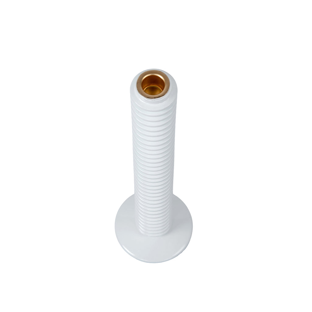 Mattie Tall Spiral Taper Candle Holder - 13" - White - Avail 11/21