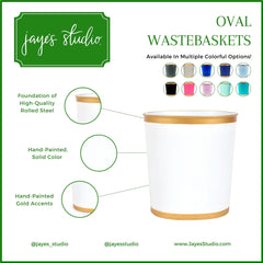 Mattie Taupe Oval Metal Garbage Can, Wastebasket, Bathroom Trash Can for Home Office, Bedroom, Vanity - Oval without Lid - Avail 09/24