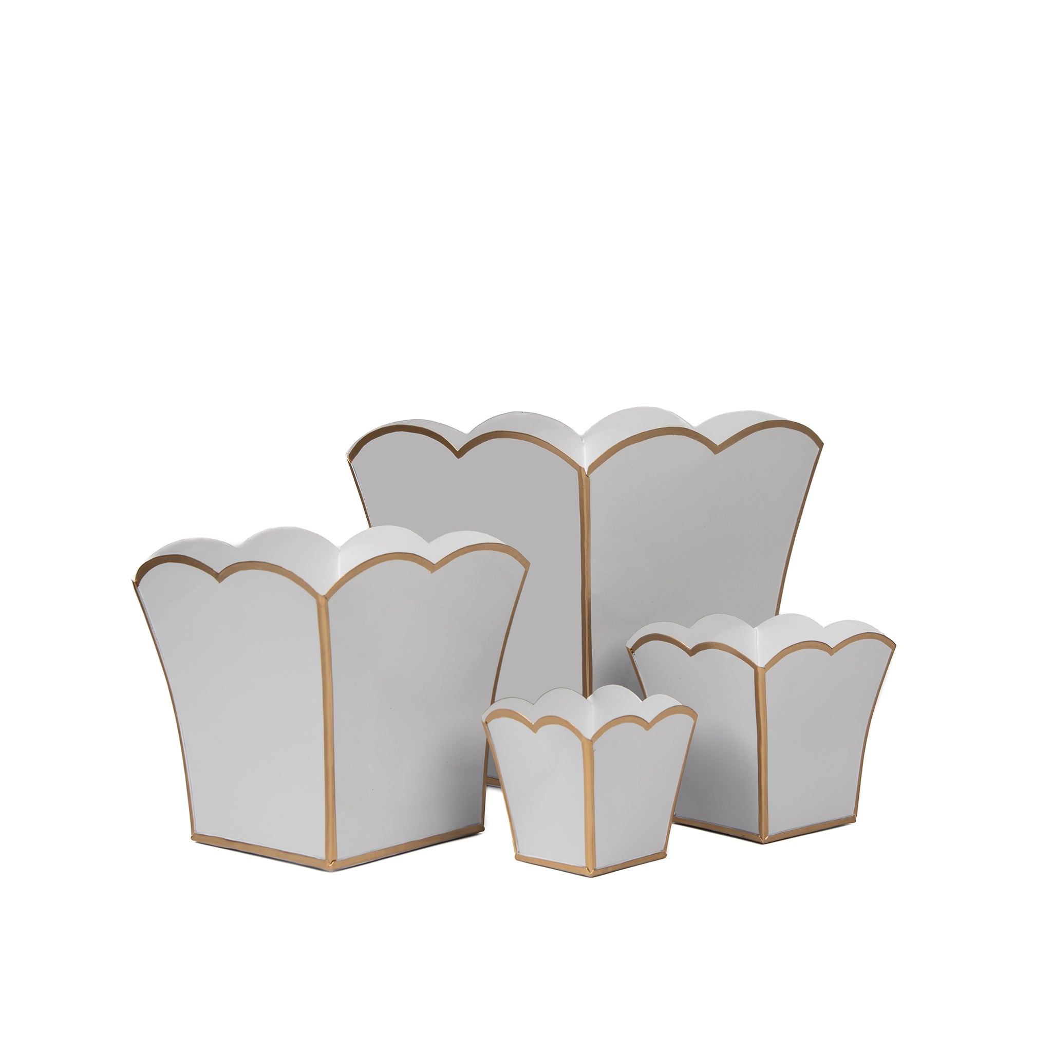 Gracie Scarlett Square Cachepot Planter White - Avail 04/05