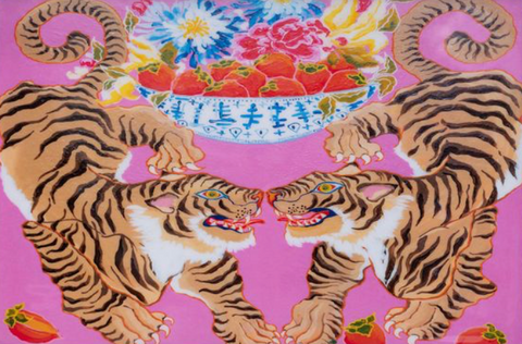 Enameled Tigers Chang Mai Vanity Tray - Avail 04/05