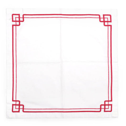 Interlocking Key Napkin White & Pink (4 Pack)